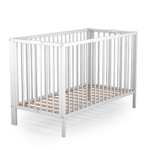 Lit bébé pliant Baby Fox hêtre laqué blanc 60 x...