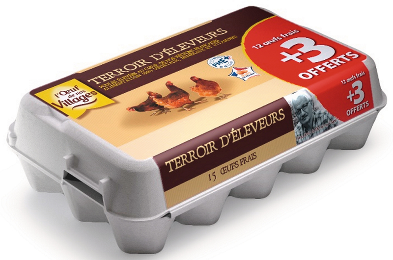 Terroir d'éleveurs OEUFS SOL - 12 + 3 OFFERTS Terroir d'éleveurs code EAN 3700864003151 