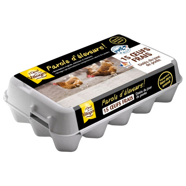 15 OEUFS DE POULES ÉLEVÉES AU SOL 
