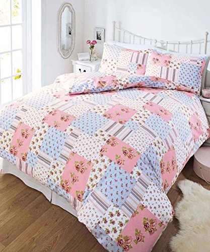 - parure flanelle patchwork avec drap plat 240x...