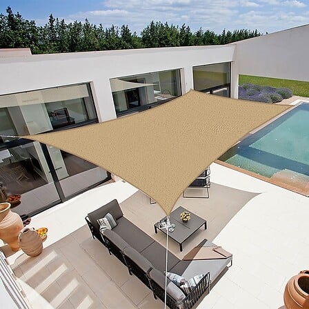 Voile d'ombrage 4 x 3 m rectangulaire 280g/m² - Haute densité ... 3700881642142 COTE STORE