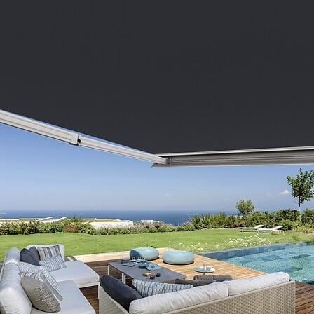 Store banne coffre intégral 3,5 x 3 m motorisé ...