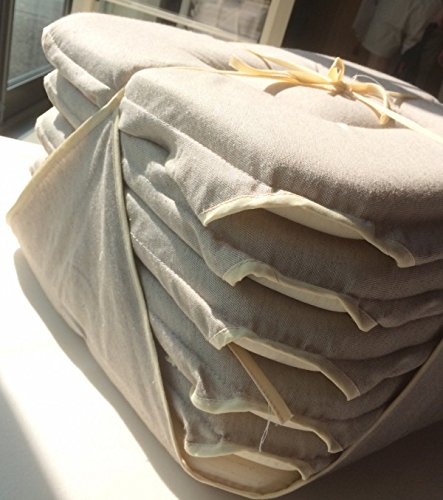 Lot de 6 Galettes de Chaise en Lin