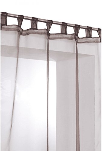 Voilage Organza à Pattes Marron