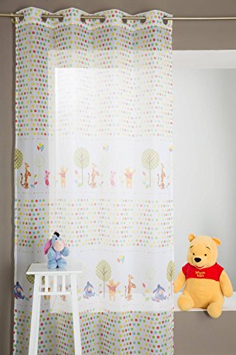 Rideau Voilage Enfant Winnie L'ourson Blanc