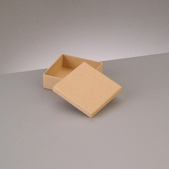 Petite Boite plate carrée avec couvercle en car...