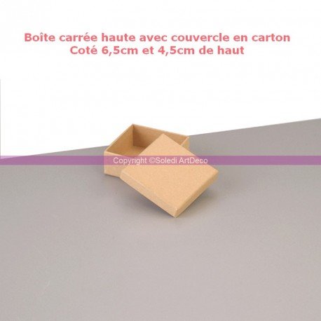 Efco Boîte carrée haute avec couvercle en carton, coté 6,5cm et 4,5cm de haut code EAN 3700917200568 