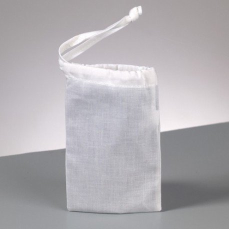 Sac en coton blanc, 15 x 10 cm, avec cordon de ...