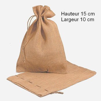 Sac en toile de jute avec cordon de serrage, Po...