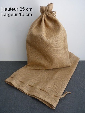 Sac en toile de jute avec cordon de serrage, Po...