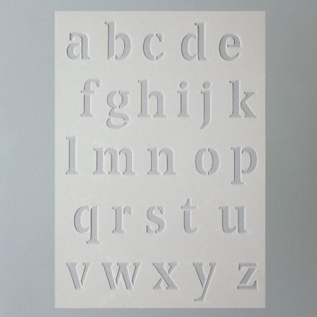 Pochoir stencil format A5, Lettres minuscules