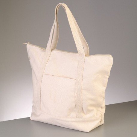 Sac en coton naturel 43 cm, avec fermeture écla...