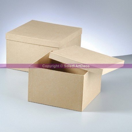 Set de 2 grandes boites carrées avec couvercle,...