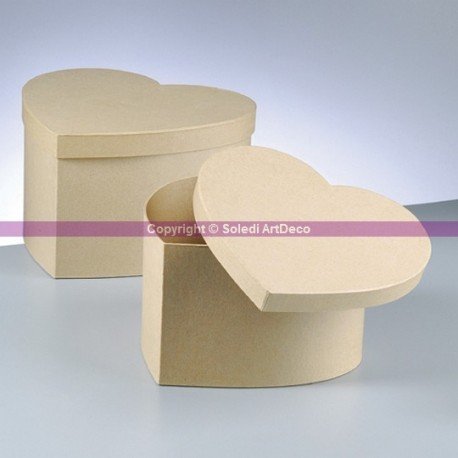 Set de 2 grandes boites forme Coeur avec couver...