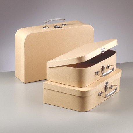 Set de 3 valises décoratives en carton rigide l...