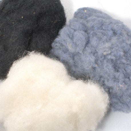 Set de Laine à feutrer Blanc-Noir, 50 gr.