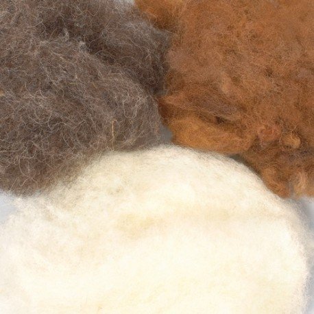 Set de Laine à feutrer mix nature, 50 gr.