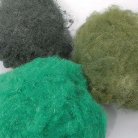 Set de Laine à feutrer mix Vert, 50 gr.