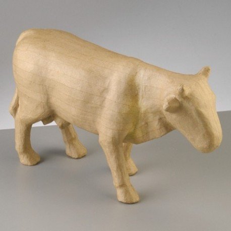 Vache en papier mâché, 42 cm x 23 cm, à customiser