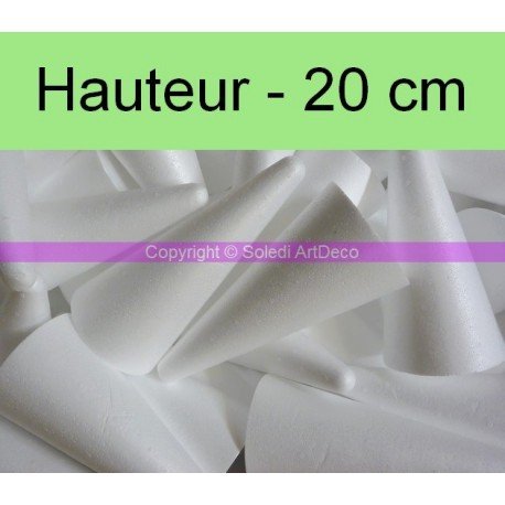 Lot de 5 cônes en polystyrène de 20 cm de haut,...