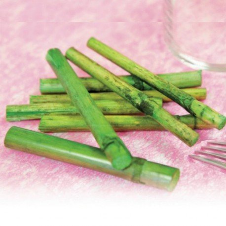 Lot de 12 tiges de bambou vert décoratif, long....