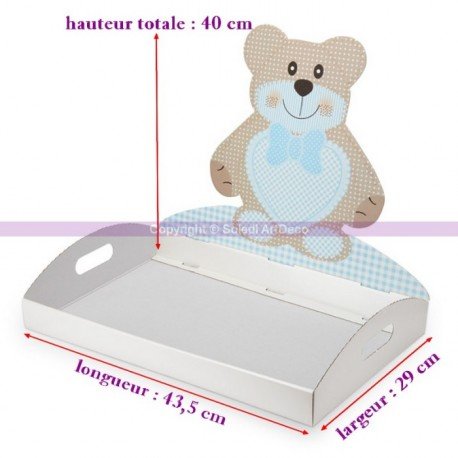 Plateau en carton satiné, Teddy l'Ourson en ble...