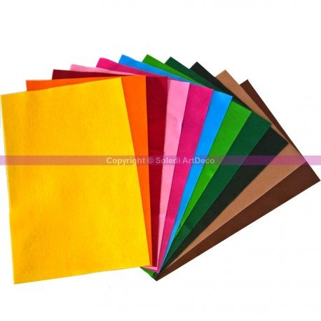 Lot 11 coupons de feutrine coloris assortis, 20...