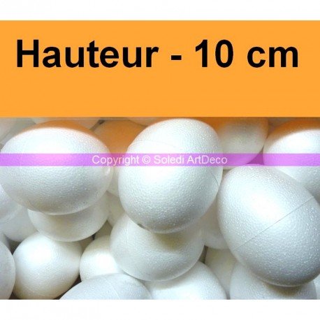 Lot de 10 Oeufs de 10 cm de haut en polystyrène...