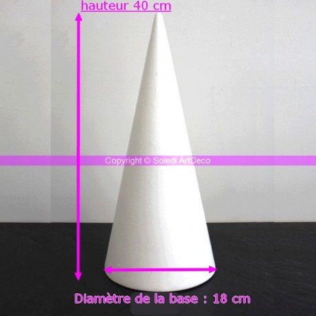 Cône en polystyrène EM Hauteur 40 cm, Présentoi...