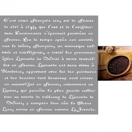 Pochoir polyester 30,5cm x 30,5cm, Texte en écr...