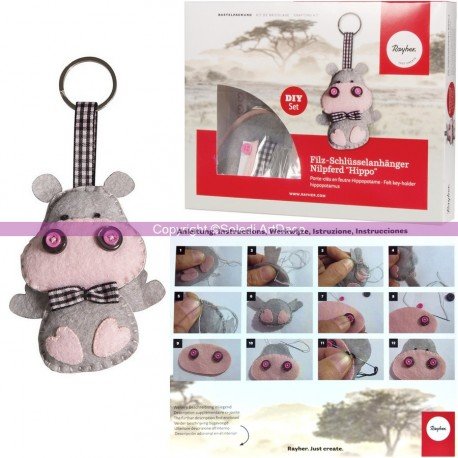 Kit de bricolage Porte-clefs Hippopotame en feu...