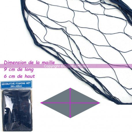 Filet de pêche décoratif en coton, 4 m x 2 m, c...
