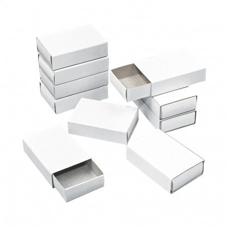 Lot de 12 boites d'allumettes en carton blanc, ...