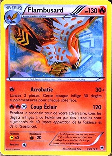 carte Pokémon 10/119 Flambusard 130 PV RARE XY0...