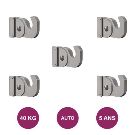 Arti Teq Lot de 5 crochets 40kg auto bloquant tige 4x4mm code EAN 3700923009131 