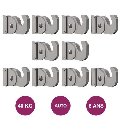 Arti Teq Lot de 10 crochets 40kg auto bloquant tige 4x4mm code EAN 3700923009148 