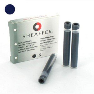 ETUI DE 6 CARTOUCHES D'ENCRE SHEAFFER BLEU/NOIR