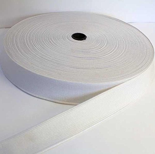 Elastique Plat 25mm : Vendu par 2 Mètres - Blanc
