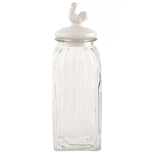 Pot bocal rectangulaire verre ondulé couvercle ...