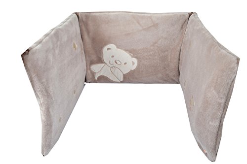 Tour de lit adaptable sam l'ourson taupe