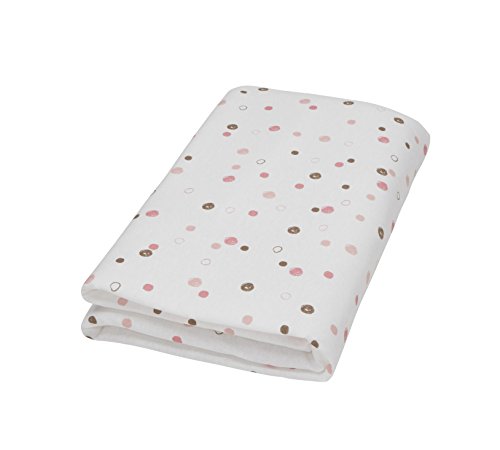 Drap-housse blanc imprimé pois corail 60 x 120 cm