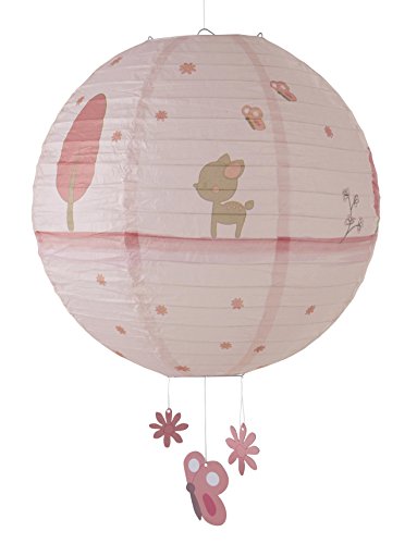 Lanterne papier mon bambi rose clair/blanc