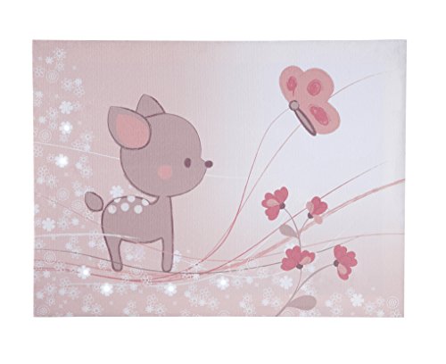 Toile lumineuse scintillante mon bambi rose clair