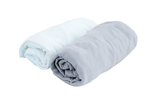 Set de 2 draps-housses en jersey blanc/perle 70...