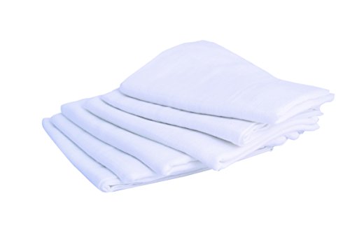 Set de 6 langes en coton carré blanc 70 x 70 cm