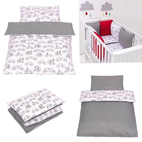 Sevira Kids Parure de lit bébé avec DESIGN REVERSIBLE - Vélos parisiens 100x135 Cm code EAN 3700970501015 
