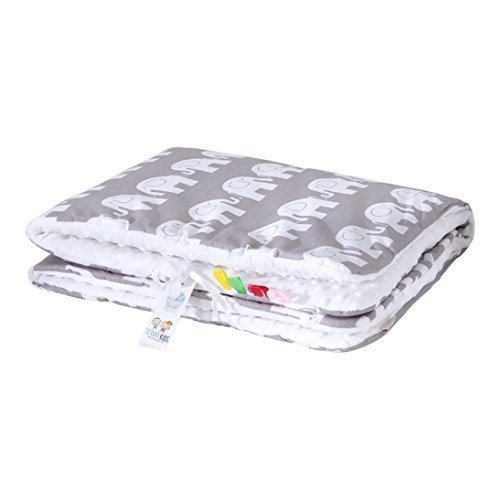 - couverture bébé minky - ultra douce - éléphan...