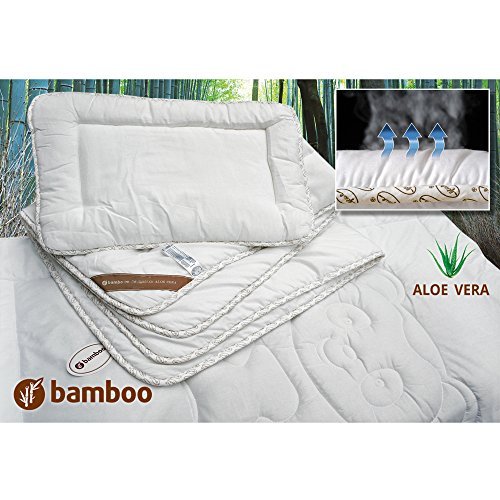 Couette et oreiller bébé en Bambou enduite Aloe...