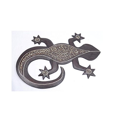 Gecko Lézard Salamandre mural en bois massif sc...