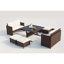 CONCEPT USINE Salon de jardin 8 places en résin...